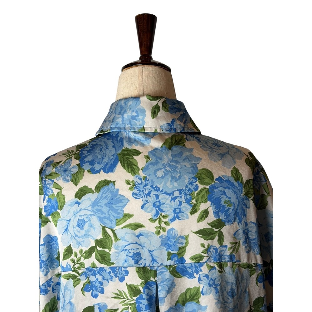 Show Me Your Mumu Best Day Button Up Women Medium Blue Floral Satin Boho Cottage - Picture 6 of 8